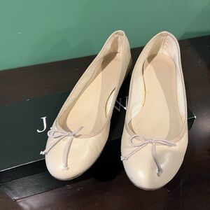 J. Crew Cream Moccasins with Bow Detail